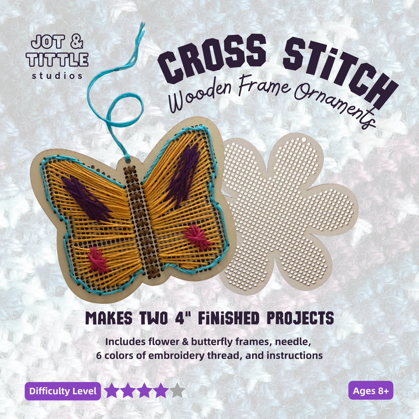 Cross Stitch Wooden Frame Ornaments