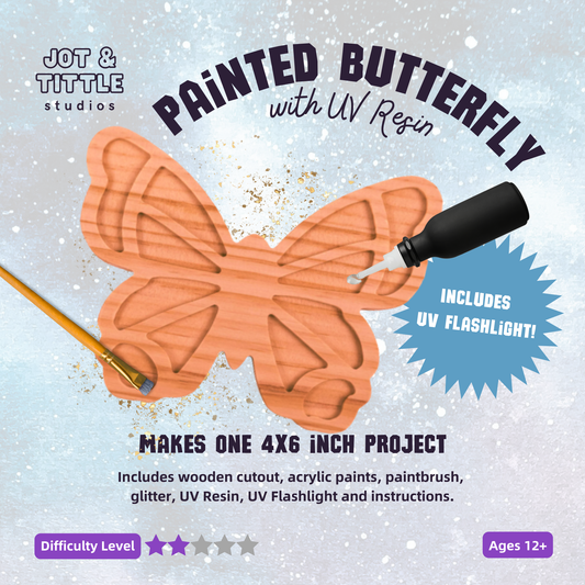 Painted Butterfly with UV Resin Details