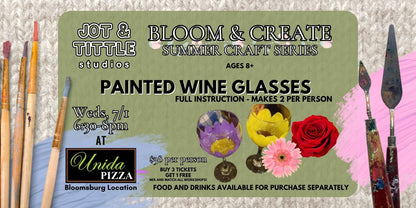 Painted Flower Wine Glasses - Weds 7/1