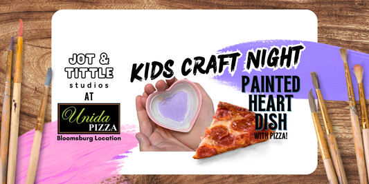 DIY Painted Heart Dish - with Pizza