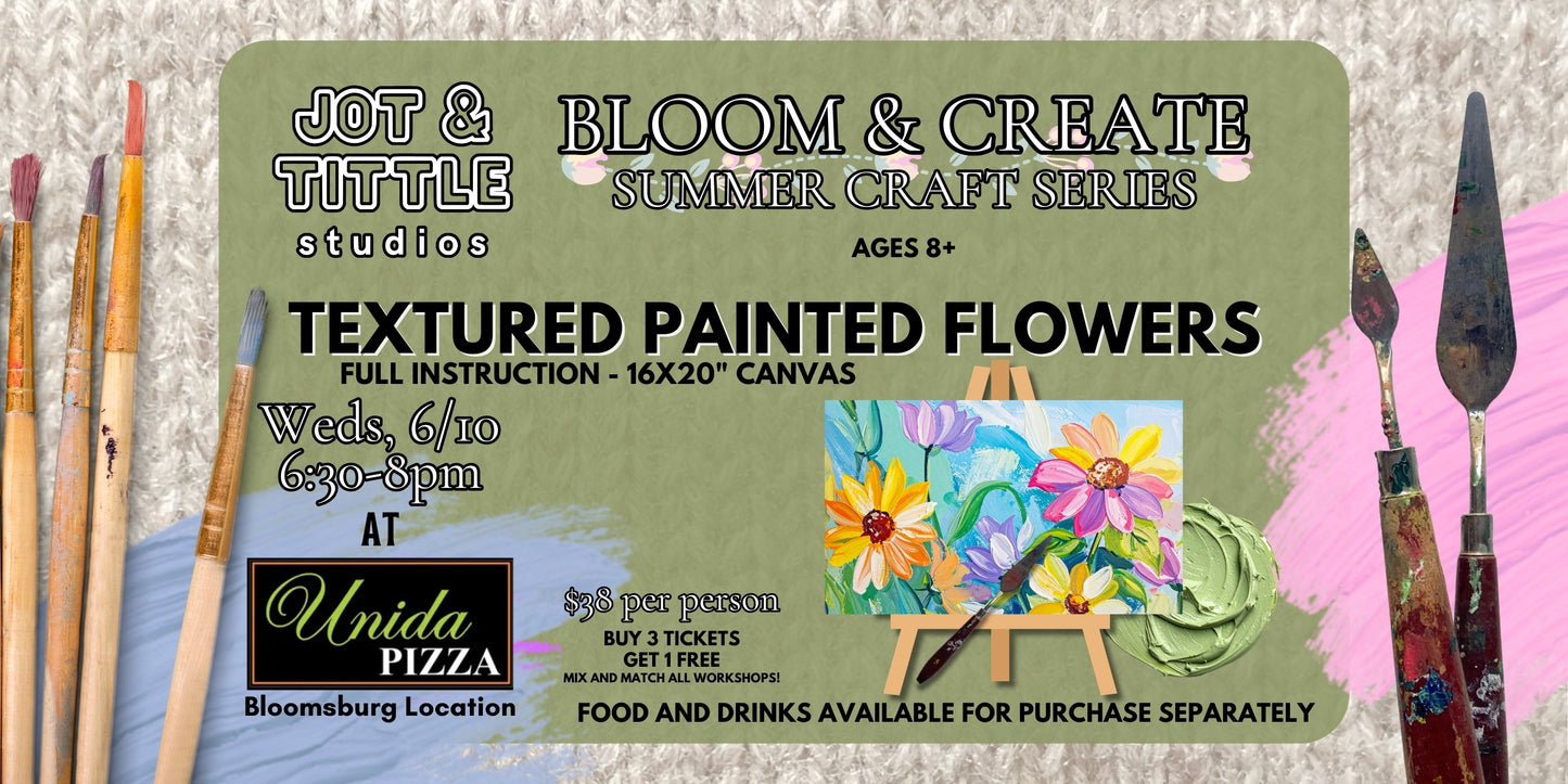 Textured Painted Flowers - Weds 6/10