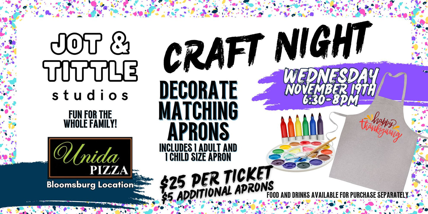 Weds 11/19 - Decorate Matching Aprons